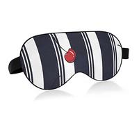 Stripe with Fresh Red Cherry Sleep Eye Mask, Sleeping Mask & Blindfold with Elastic Headband Soft Comfort Eyeshade Sleep Cover for Travel Yoga Sieste