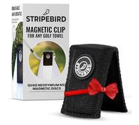 Stripebird - Clip magnétique pour serviette de golf (noir furtif) - (aimant de la plus haute résistance) - Accès facile à la serviette de golf pendant que vous golfez - Se fixe au chariot de golf, aux
