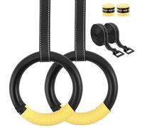 Strixorn Anneaux de gymnastique avec sangles de fixation, ancrage de porte et sac, convient pour l'extérieur et l'intérieur, anneaux de gymnastique avec guide d'entraînement, anneaux olympiques