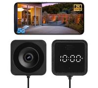 Strixorn Caméra de surveillance Wi-Fi 2K pour intérieur, mini caméra espion avec vision nocturne couleur, antireflet et affichage de l'heure, enregistrement 24h/24, 7j/7, caméra de surveillance