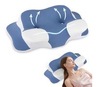 Strixorn Coussin de nuque ergonomique pour les douleurs du cou, oreiller pour les personnes dormant sur le côté, le dos et le ventre, coussin en mousse à mémoire de forme avec housse de coussin