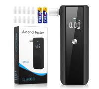 Strixorn Éthylomètre Professionnel, Alcootest à Souffle Portable Haute Précision 0.01% BAC, avec Écran LCD et 10 Emboucheurs Jetables