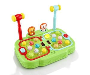 Strixorn Jeu de Tape-Taupe pour Enfants dès 3 Ans, Jouet Musical Interactif avec 2 Maillets pour Développer la Motricité, Jouet Éducatif avec Effets Lumineux & Sonores, Jeu d'Arcade (16 Moles)