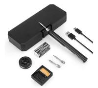 Strixorn Kit de fer à souder sans fil rechargeable par USB avec écran LCD, température réglable de 200 ℃ à 450 ℃, 3 pannes à souder, fil à souder, fer à souder, pâte à souder, fer à souder