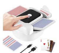 Strixorn Machine à mélanger les cartes électrique automatique pour 1 à 2 jeux, Mélangeur de cartes rechargeable silencieux One-Press, Mélangeur de cartes pour jeu de cartes UNO Skip BO Poker