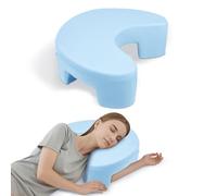 Strixorn Oreiller Ergonomique Cervical, Coussin de Positionnement Latéral avec 4 Ouvertures pour Bras, Anti-Ronflement & Anti-Apnée du Sommeil, Soutien Nuque/Épaule, Housse Mousseline de Lait Lavable
