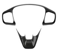 STRJUS Couvre Volant pour F&ord pour Focus Mk4 2019-2021 St Line Accessoires Auto Styling Couverture De Volant De Voiture Garnitures Bouton Cadre(Carbon Fiber Black)