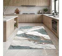 Strloepr Tapis, 120 x 185 cm, Abstrait Vert Blanc Gris Brun, Tapis Salon Table Basse Deco Coiffeuse Chambre Ado Fille Clean Girl,