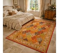 Strloepr Tapis, 120 x 185 cm, Motif Floral Orange Rouge Vert Bleu Beige Noir, Tapis Salon Table Basse Deco Coiffeuse Chambre Ado Fille Clean Girl,