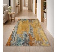 Strloepr Tapis de Chaise Gaming Bureau Salon Chambre Adulte Salle a Manger Cuisine,Abstrait Jaune, Jaune, Gris, Bleu, Marron, Orange, 90 x 150 cm