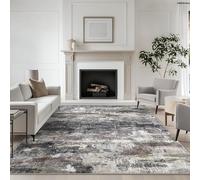 Strloepr Tapis de Chaise Gaming Bureau Salon Chambre Adulte Salle a Manger Cuisine,Abstrait Moderne Gris, Blanc, Noir, Marron, 90 x 150 cm