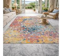 Strloepr Tapis de Chaise Gaming Bureau Salon Chambre Adulte Salle a Manger Cuisine,Art déco Abstrait Moderne Multicolore Bleu Rouge Jaune Rose Orange, 90 x 150 cm