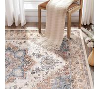 Strloepr Tapis de Chaise Gaming Bureau Salon Chambre Adulte Salle a Manger Cuisine,Beige Oriental Moderne, Bleu, Rouge, 90 x 150 cm
