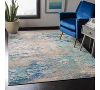 Strloepr Tapis de Chaise Gaming Bureau Salon Chambre Adulte Salle a Manger Cuisine,Motif Abstrait Moderne Bleu Beige Blanc, 90 x 150 cm