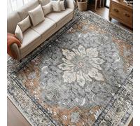 Strloepr Tapis de Chaise Gaming Bureau Salon Chambre Adulte Salle a Manger Cuisine,Room Decor Vintage Vieilli, Gris, Beige, Taupe, 90 x 150 cm