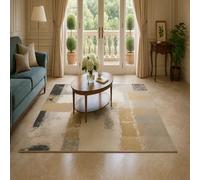 Strloepr Tapis Décoration Maison pour Bureau, Salle de séjour et Chambre Canapé Lit, Noir, Jaune, Beige, Abstrait Moderne, Multicolore, 160 x 200 cm