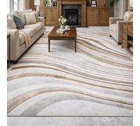 Strloepr Tapis Entree Interieur Salon Chambre à Coucher Salle a Manger Cuisine,Abstract Moderne Beige, Gris, Blanc, Farmhouse, 80 x 150 cm