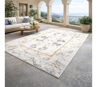 Strloepr Tapis Entree Interieur Salon Chambre à Coucher Salle a Manger Cuisine,Moderne Géométrique Blanc, Gris, Farmhouse, 80 x 150 cm