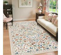 Strloepr Tapis Entree Interieur Salon Chambre à Coucher Salle a Manger Cuisine, Motif Floral Moderne Orange, Rouge, Vert et Bleu, Multicolore, 80 x 150 cm