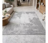 Strloepr Tapis Entree Interieur Salon Chambre à Coucher Salle a Manger Cuisine,Motifs Abstraits contemporains Gris, Blanc, Gris, 80 x 150 cm