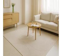 Strloepr Tapis Fauteuil Salon Chambre Adulte Table de Cuisine Décoration Maison, Crème Blanc crème, Design géométrique Moderne, Neutre, 120 x 200 cm