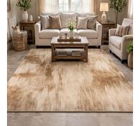 Strloepr Tapis Grand Salon Chambre Salle a Manger Bureau Antidérapant Lavable,Abstrait Moderne Beige, Marron, Blanc, 200 x 290 cm