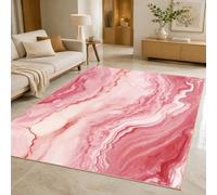 Strloepr Tapis Lavable en Machine, 90 x 150 cm, Abstrait Rose Rouge Blanc, Tapis de Chaise Gaming Bureau Salon Chambre Adulte Salle a Manger Cuisine,