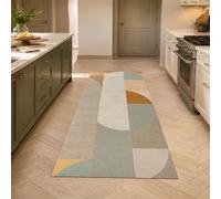 Strloepr Tapis Lavable en Machine, 90 x 150 cm, Géométrie Moderne Beige Gris Bleu Orange Jaune, Tapis de Chaise Gaming Bureau Salon Chambre Adulte Salle a Manger Cuisine,