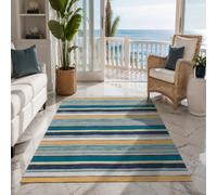 Strloepr Tapis Lavable en Machine, 90 x 150 cm, Géométrie Moderne Jaune Bleu Gris Blanc, Tapis de Chaise Gaming Bureau Salon Chambre Adulte Salle a Manger Cuisine,