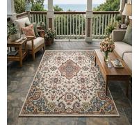 Strloepr Tapis Paillasson Entree Interieur Salon Chambre Cuisine Lavable en Machine,Motif Floral Multicolore Rose, Bleu, Orange, Marron, Violet, Blanc, 60 x 90 cm