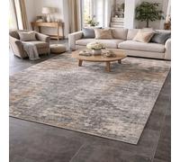 Strloepr Tapis Paillasson Entree Interieur Salon Chambre Cuisine Lavable en Machine,Tableau Abstrait Moderne Gris, Blanc, Marron, Noir, 60 x 90 cm