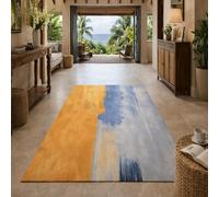 Strloepr Tapis Paillasson Entree Interieur Salon Chambre Cuisine Lavable en Machine,Tableau Abstrait Moderne Orange, Bleu, Gris, Noir, 60 x 90 cm
