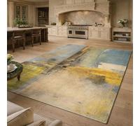 Strloepr Tapis Poil Ras Grand Salon Chambre Salle a Manger Antidérapant Lavable,Abstrait Vert, Jaune, Bleu, Beige Vert, 200 x 250 cm