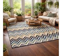 Strloepr Tapis Poil Ras Grand Salon Chambre Salle a Manger Antidérapant Lavable,Moderne Géométrique Bleu Beige Noir Vert Blanc, 200 x 300 cm