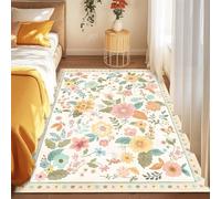 Strloepr Tapis Salon Chambre Canapé Convertible Salle a Manger Decoration Maison,Fleur Beige Blanc Orange Ado Filles Rouge Bleu, Coloré, 180 x 200 cm