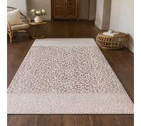 Strloepr Tapis Salon Chambre Canapé Convertible Salle a Manger Decoration Maison, Imprimé léopard Rouge et Blanc Moderne, Rouge, 180 x 200 cm