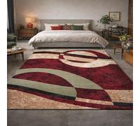 Strloepr Tapis Salon Chambre Canapé Convertible Salle a Manger Decoration Maison,Motif géométrique Moderne Rouge, Beige, Vert, 180 x 200 cm