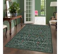 Strloepr Tapis Salon Chambre Canapé Convertible Salle a Manger Decoration Maison,Motifs Floraux Verts, Rouges, Bleus, Blancs et Oranges, 180 x 200 cm