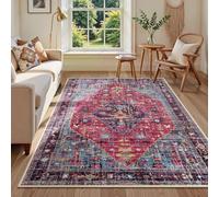 Strloepr Tapis Salon Chambre Canapé Convertible Salle a Manger Decoration Maison,Room Decor Vintage Vieilli, Rouge, Bleu, Violet, Jaune Moutarde, 180 x 200 cm