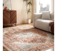 Strloepr Tapis Salon Chambre Canapé Convertible Salle a Manger Decoration Maison,Room Decor Vintage rétro Vieilli Rouge, Bleu, Blanc, 180 x 200 cm