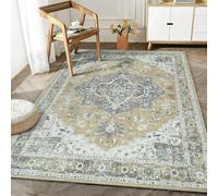 Strloepr Tapis Salon Chambre Canapé Convertible Salle a Manger Decoration Maison,Traditionnel Vintage Floral House Decor, Gris, Blanc, Rouge,Multicolore, 180 x 200 cm