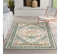 Strloepr Tapis Salon Chambre Canapé Lit Salle a Manger Decoration Maison Interieur,Motif Vintage Multicolore Orange crème, Vert Sarcelle, 185 x 275 cm