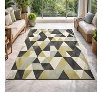 Strloepr Tapis Salon Chambre Commode Salle a Manger Cuisine Décoration Maison,Tableau géométrique Moderne Gris Vert Bleu Blanc, 155 x 215 cm