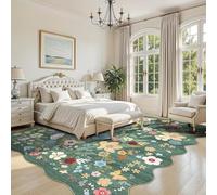 Strloepr Tapis Salon Chambre Cuisine Decoratif Maison Meuble Fauteuil de Bureau,Motifs Floraux Verts, Rouges, Bleus et Jaunes, 120 x 160 cm