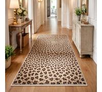 Strloepr Tapis Salon Chambre Deco Chambre Ado Fille Garcon Aesthetic Maison,Imprimé léopard Moderne Beige, Marron et Noir, 155 x 155 cm