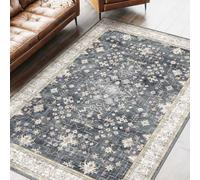 Strloepr Tapis Salon Chambre Deco Chambre Ado Fille Garcon Aesthetic Maison, rétro Vieilli Bleu, Blanc, Beige, Rouge Clair, 155 x 155 cm