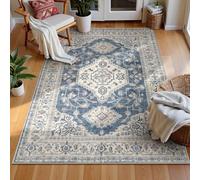 Strloepr Tapis Salon Chambre Deco Chambre Ado Fille Garcon Aesthetic Maison, rétro Vintage Vieilli Bleu, Beige, Gris, 155 x 155 cm