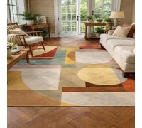 Strloepr Tapis Salon Chambre Table Salle a Manger Cuisine Décoration Maison,Géométrique Moderne Beige, Rouge, Vert, Jaune, Pink, Marron, Blanc, 150 x 200 cm