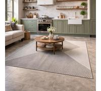 Strloepr Tapis Salon Chambre Table Salle a Manger Cuisine Décoration Maison,Motif géométrique Moderne Gris et Blanc, 150 x 200 cm