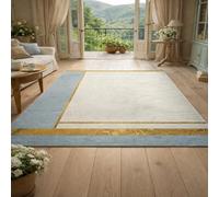 Strloepr Tapis Salon Table Basse Deco Coiffeuse Chambre Ado Fille Clean Girl,Abstrait géométrique Moderne Jaune, Bleu, Blanc, Gris, 120 x 185 cm